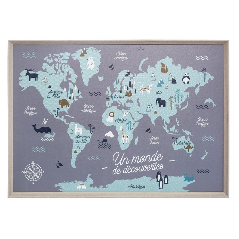World map picture 50x70x3cm