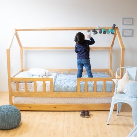 Bettbezug set 3 Teile + Kissen Geschenk Baumwolle blau Space 90x190cm