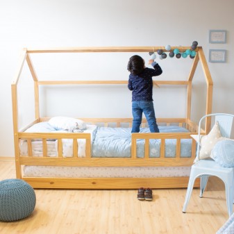 Copripiumino set 3 pezzi + cuscino regalo cotone blu Space 90x190cm