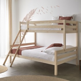 Wooden triple bunk bed Peter 135 cm