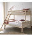 Wooden triple bunk bed Peter 135 cm
