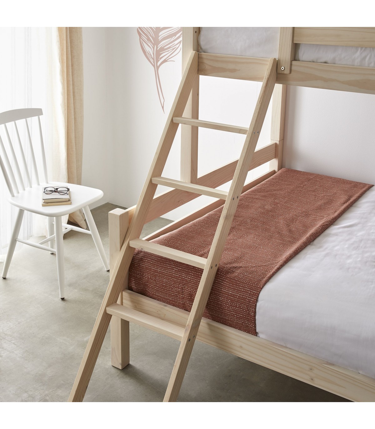 Litera con escaleras, cama individual sobre individual/matrimonial, litera  con escalera nido de tamaño individual y escalera reversible, marco de