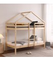 Children's bunk bed wooden house Happy 90x190/90x190cm