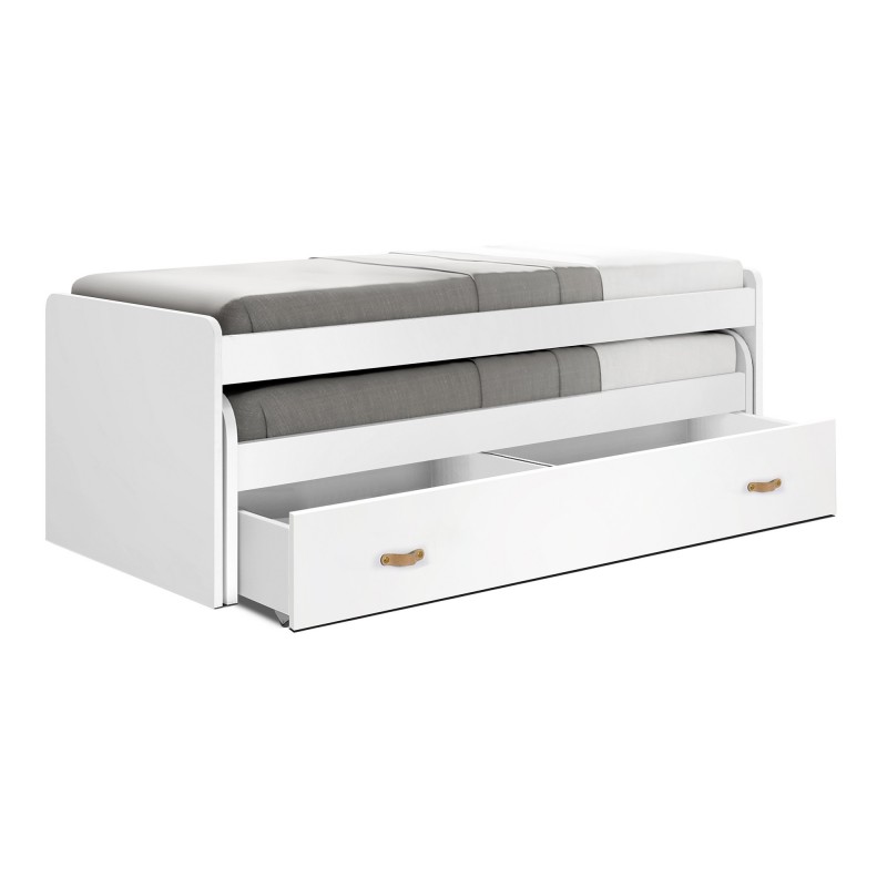 Compact bed 105 white with two beds + 2 drawers Aurora 105x190cm