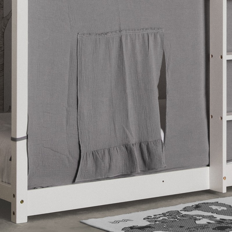 Set tessile per il letto a castello Montessori grigio