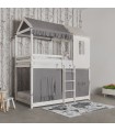 Set tessile per il letto a castello Montessori grigio