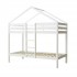 Lit superposé maison en bois Happy blanche 90x190/90x190cm