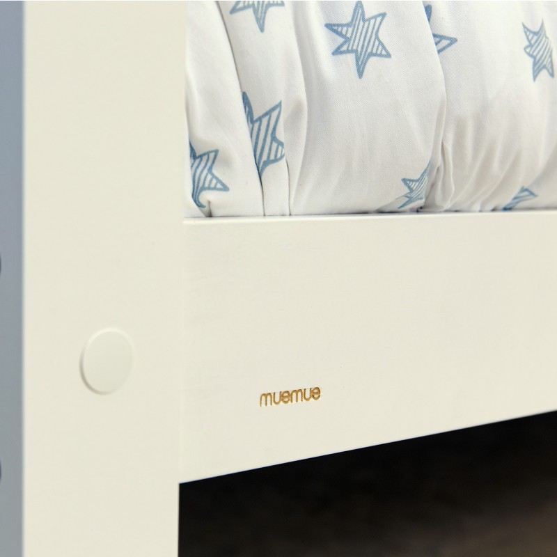 Lit superposé maison en bois Happy blanche 90x190/90x190cm