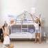 Lit superposé maison en bois Happy blanche 90x190/90x190cm
