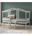 Cottage bed white and grey Robin 90x190 cm