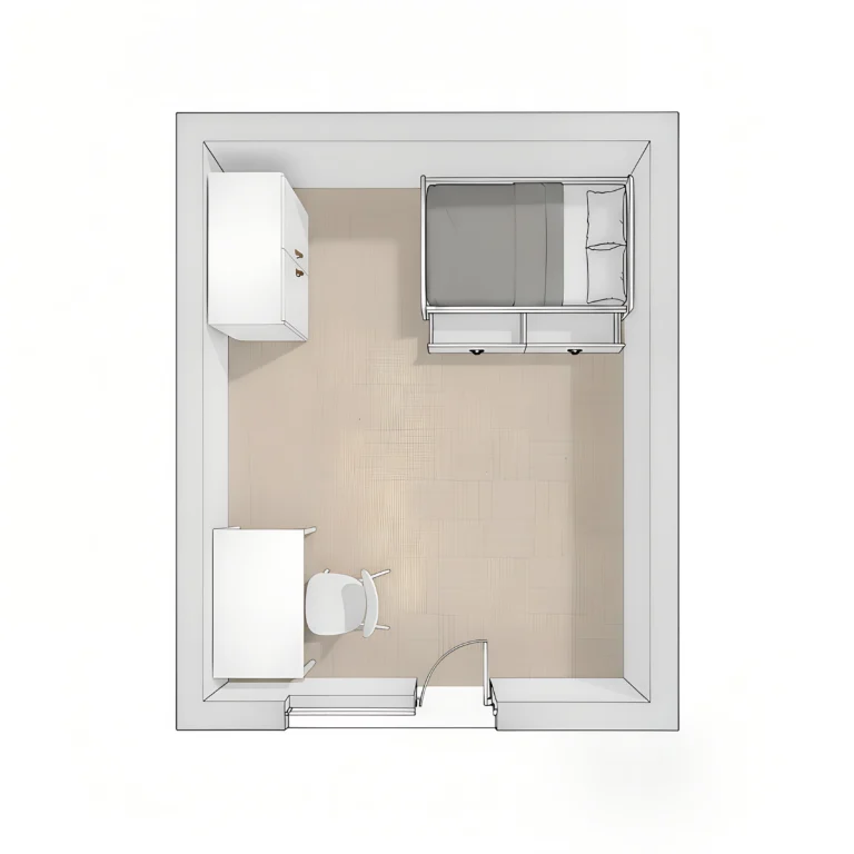 Plano de la distribución de una habitación infantil